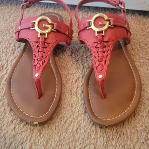 Red Braided Sandals